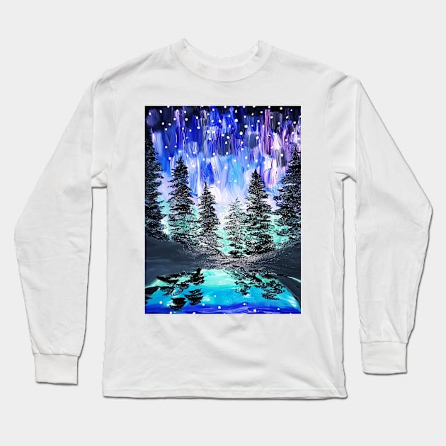 Aurora Borealis Northern Lights Long Sleeve T-Shirt by Oregon333